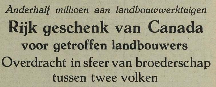 O Canada heet het lied dat het Westkappels dameskoor woensdag- morgens 23 December 1953 tenge- hore gaf op de Rotterdamse kade, waar de Prins Willem III van de Oranjelijn aanmeerde met de schenkingen