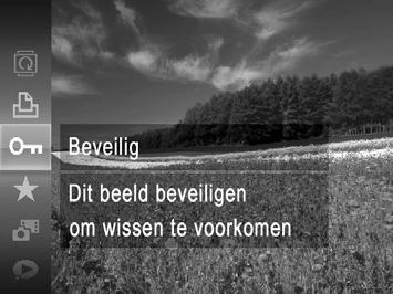 Beelden beveiligen Foto s Films Beveilig belangrijke beelden, zodat ze niet per ongeluk door de camera kunnen worden gewist (p. 169). Druk op de knop m en selecteer : in het menu (p. 45).