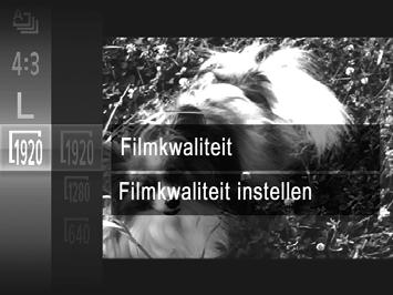 Functies voor de beeldaanpassing Beeldkwaliteit van films wijzigen Films Er zijn 3 instellingen voor beeldkwaliteit beschikbaar. Zie Specificaties (p.