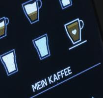 Gekleurde afbeeldingen, informatie in tekst- allemaal duidelijk Persoonlijk koffiegenot Dubbele espresso met wat melk, melkschuim op