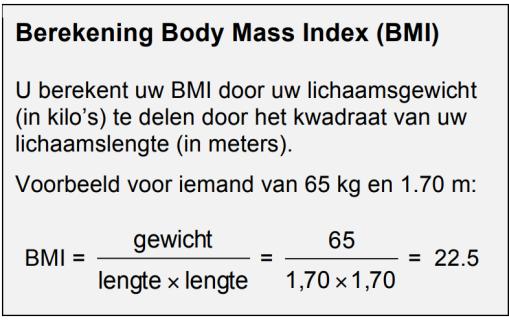 Daarnaast moet u voldoen aan de volgende criteria: u bent een ogenschijnlijk gezonde man of vrouw u bent tussen de 40 en de 70 jaar oud u heeft een BMI tussen de 22 en 30 kg/m 2 u heeft een stabiel