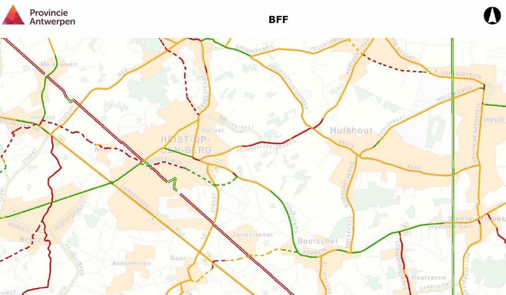Mobiliteits-effectenrapport (mober) RUP De Bos - Heist-op-den-Berg 4.5. Bereikbaarheid fietsverkeer In onderstaande figuur is het bovenlokaal functioneel fietsroutenetwerk (BFF) opgenomen.