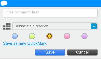 1 COMMENTS IN DE TEKST Klik in de tekst OF Voer een opmerking in Klik eventueel op Save as new QuickMark als je deze QuickMark vaker wilt gaan gebruiken (Maar pas op: hoe meer QuickMarks hoe minder