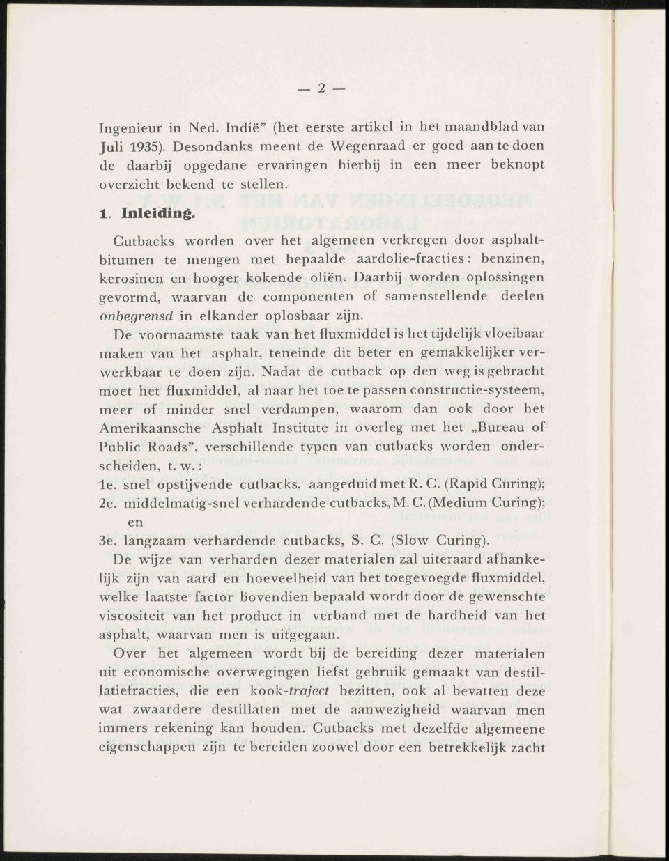 2 Ingenieur in Ned. Indië" (het eerste artikel in het maandblad van Juli 1935).