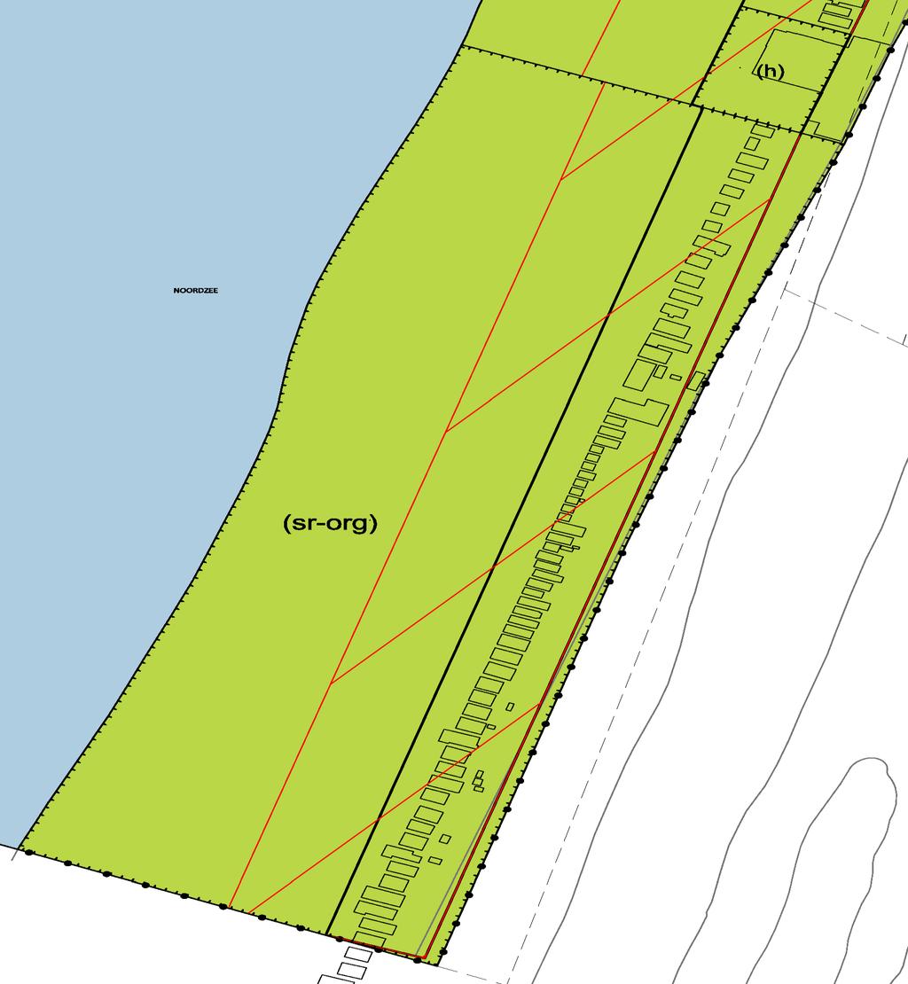Uitsnede plankaart kavel 18 tussen De Sunseabar en gemeente Velsen