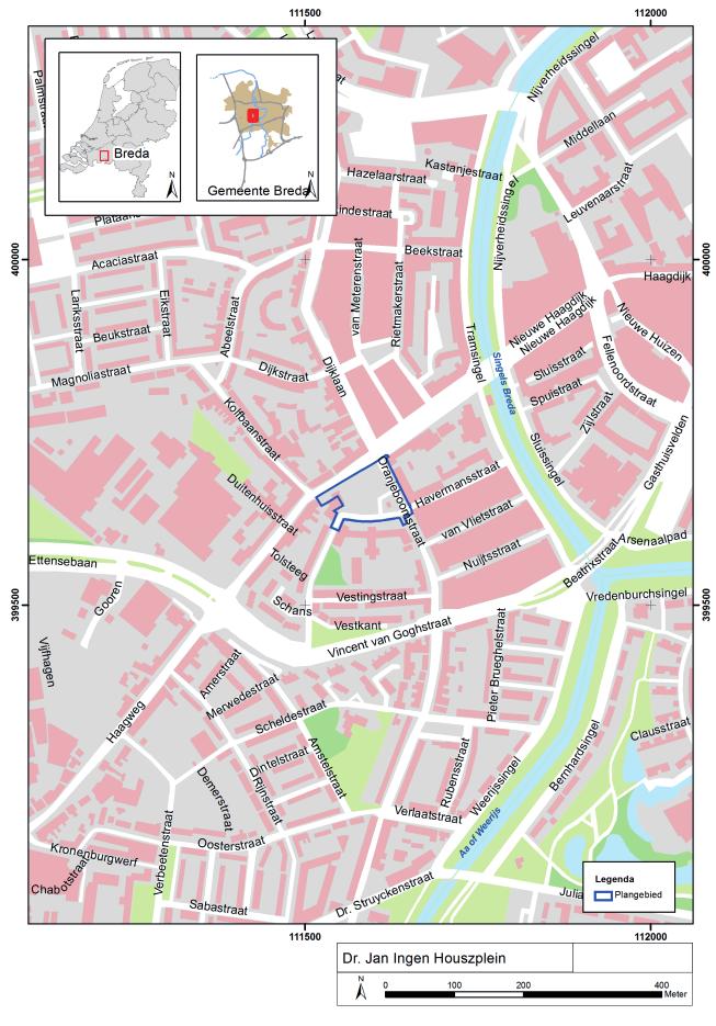 2 LIGGING EN AARD VAN HET TERREIN Afb. 1. Plangebied Dr.