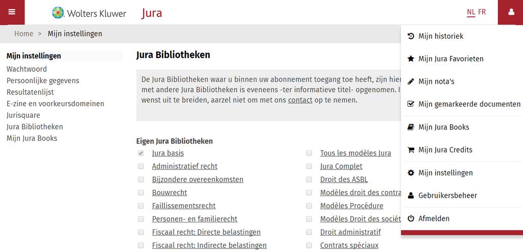 te moeten ingeven. Opgelet: u kan slechts één Jurisquare-account koppelen aan één Jura-account.