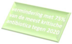 Vermindering met 50% van met antibiotica gemedicineerde diervoeders tegen 2017 4.