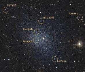 Fornax Dwarf ESO 356-04 Fornax XXXX Een moeilijk, maar interessant object! De bolhopen (m.u.v. Fornax 6) zijn veel gemakkelijker dan Fornax Dwarf zelf. Zeer donkere hemel met grote transparantie!