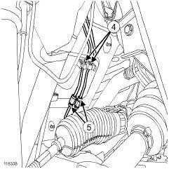 VOORTREIN Remleiding hydraulische eenheid - wartel onder de carrosserie: Uitbouwen - Inbouwen 31A - de kap van de motor (indien aanwezig). a Verwijder het pedaalknecht.