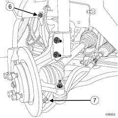 VOORTREIN Subframe voortrein: Uitbouwen - Inbouwen 31A 107921 a Bouw uit: 108353 a Bouw uit: - de bevestigingsbout (9) van de koppel-reactiestang op de versnellingsbak, -de bevestigingsbout (10) van