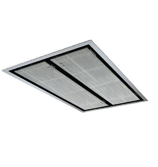 of 1 uur Maximale afstand tot kookvlak: 160 cm Vlak ingebouwde LED verlichting 6 x 2,5 W Afvoer ø 150mm (boven) of 90 x