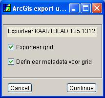 Klik met de rechter muisbutton in de lijst met grids in het Grids frame van het raaibeheer scherm en selecteer Exporteer als ArcInfo + metadata.