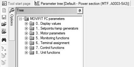 [1] 2446350859 In dit voorbeeld wordt het contextmenu weergegeven met de tools voor een MOVIFIT -apparaat.