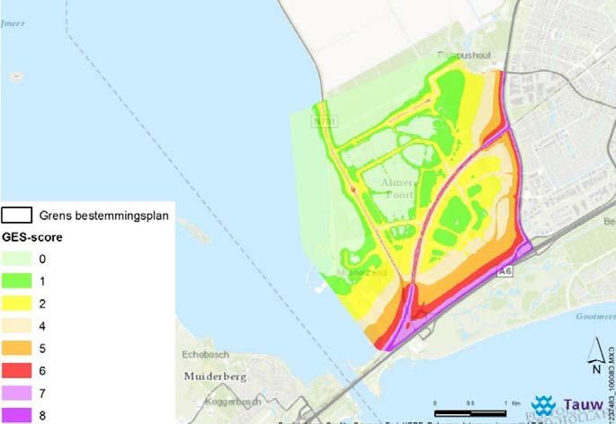 Uit de resultaten van de GES blijkt dat met name geluid het gezondheidseffect in Almere Poort bepaalt. Alleen de geluidsbelasting laat namelijk een substantieel planeffect zien.