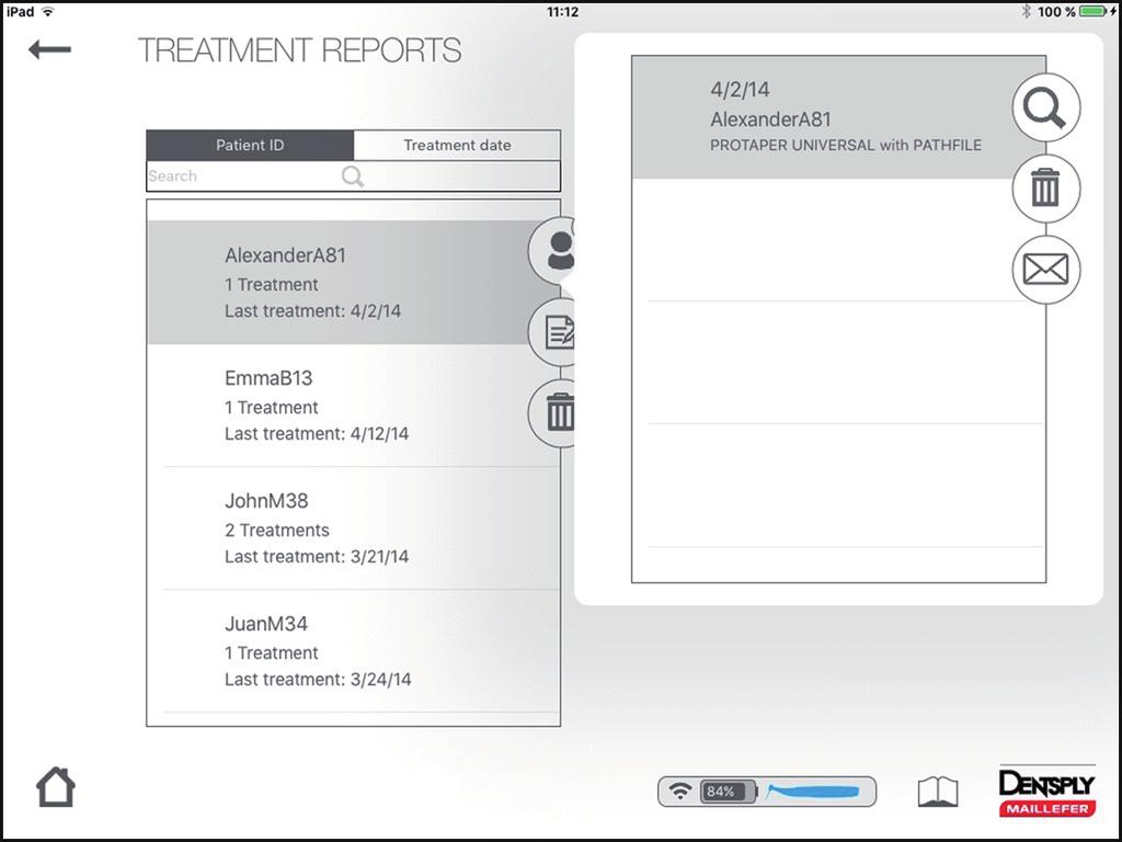 Stap-voor-stap-instructies 6.7.6 Behandelverslagen In het scherm Treatment Reports kunt u: Een patiënt aanmaken, bewerken of verwijderen.