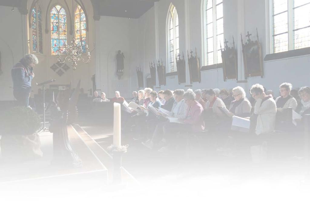 ONTMOETEN Sfeervolle, inspirerende lieddag Voor de zesde maal beleefden we op 24 februari jl. een prachtige Lieddag, gezongen en gevierd met ruim zeventig koorzangers in de St. Jozefkerk van Leusden.