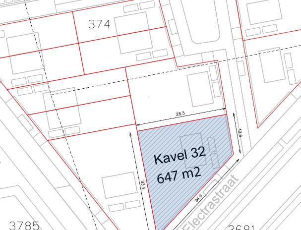 Kavel 32 Kavelnummer: 32 647 m2 158.498,-- v.o.n. Tuin op het westen, aan de voorzijde gelegen aan natuureiland.