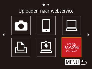 webservices registreren U kunt ook andere webservices naast CANN image GATEWAY toevoegen aan de camera. 1 Meld u aan bij CANN image GATEWAY en open de pagina met koppelingsinstellingen.