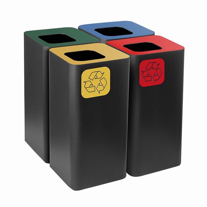 Afvalbakken voor gescheiden afval voor binnen en overdekt buiten verkoop excl. BTW omschrijving specificaties bestel nr. Pure Essential 60 - afvalscheiding - 60 ltr.