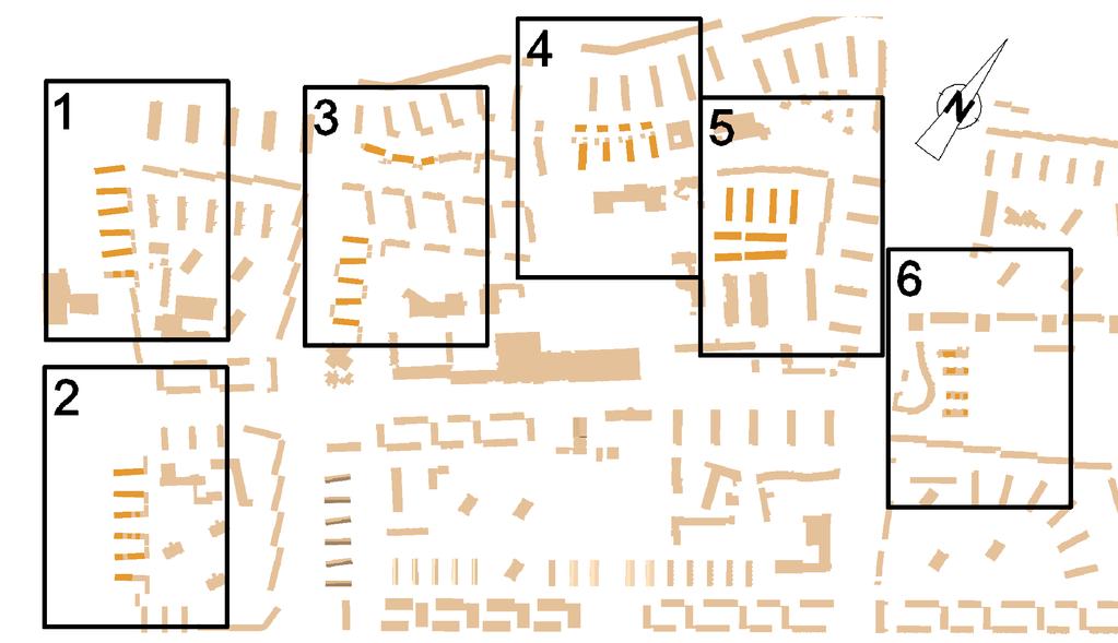 Figuur 3: Overzicht opslitsing onderzoeksgebied in clusters.