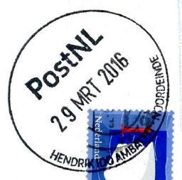 Sophiapromenade 18 Gevestigd voor 2016: Postkantoor (adres in 2016: Primera) HENDRIK-IDO-AMBACHT - SOPHIAPROMENADE Het stempel werd in januari 2017 teruggezonden (19 JAN 2017).