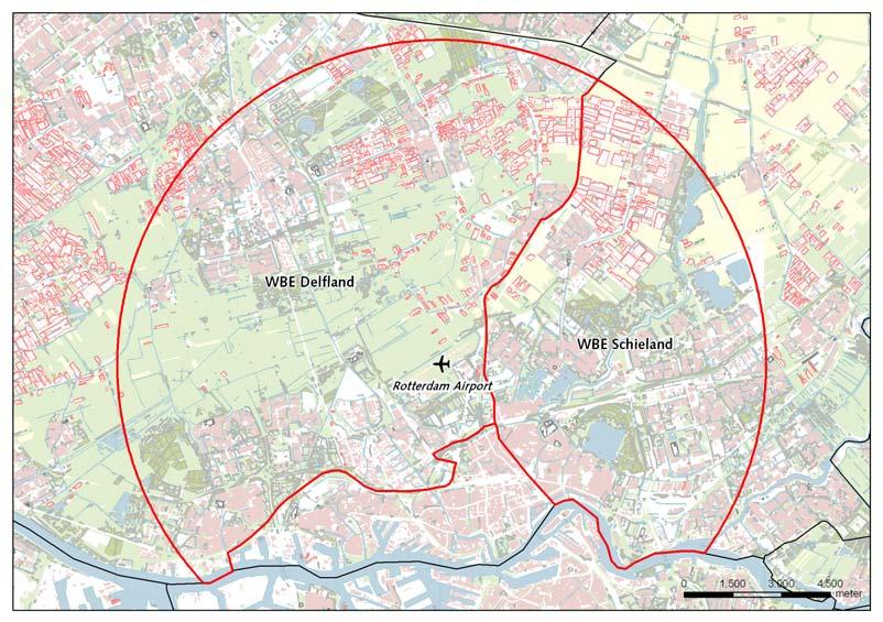 Tabel 2.2 Grondgebruik rondom Rotterdam Airport ten noorden van de Nieuwe Maas, zie figuur 2.3 (naar topografische kaart 1:5.).