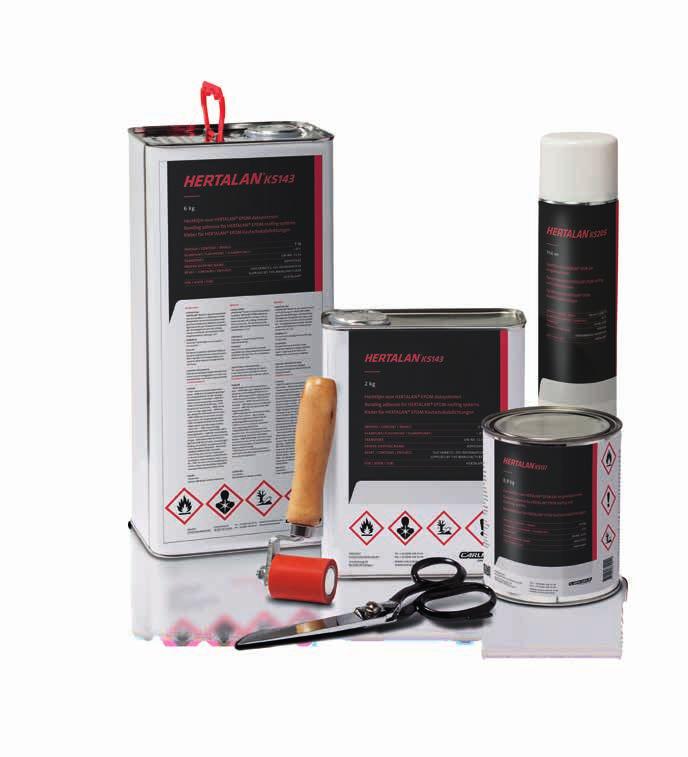 HERTALAN adhesives HERTALAN levert een aanvullend pakket met adhesives & sealants voor de optimale verwerking van onze EPDM daksystemen.