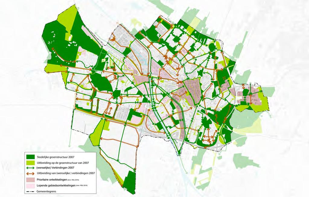 Actualisatiekaart visie Groenstructuur 2030 Kaart: Visie Groenstructuur 2030.