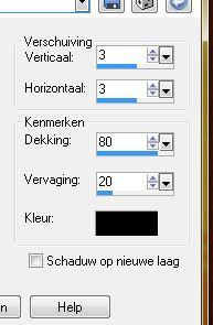 13. Effecten-> 3 d effecten slagschaduw, zelfde als bij punt 8 14. Effecten-> textuureffecten zoek een mooi niet te opvallend structuur 15. Lagen-> samenvoegen - zichtbare lagen samenvoegen 16.