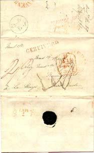 De brief heeft geen perforaties, of verkleuringen die op de gevolgde behandeling wijzen. Brief van Paramaribo naar Deventer, 1836.