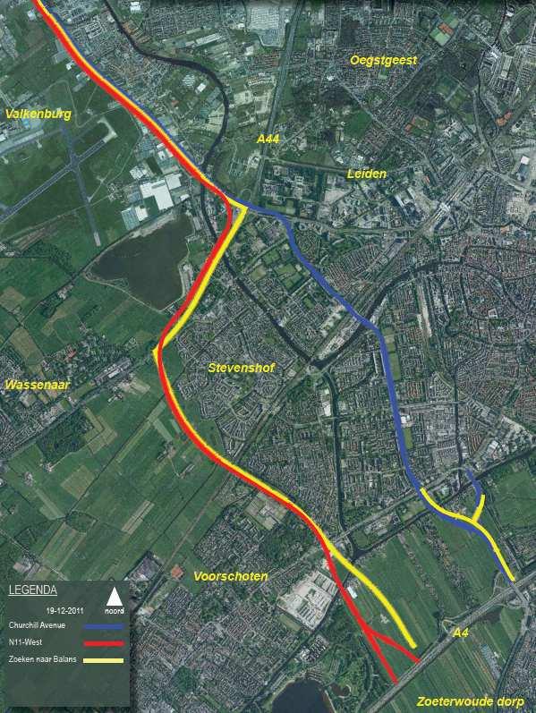 Figuur 1: Eindbeeldvarianten Van Zoeken naar Balans en van Churchill Avenue zijn tevens faseringsvarianten onderzocht, die op termijn uit te bouwen zijn tot de uiteindelijke eindbeeldvarianten: 1.