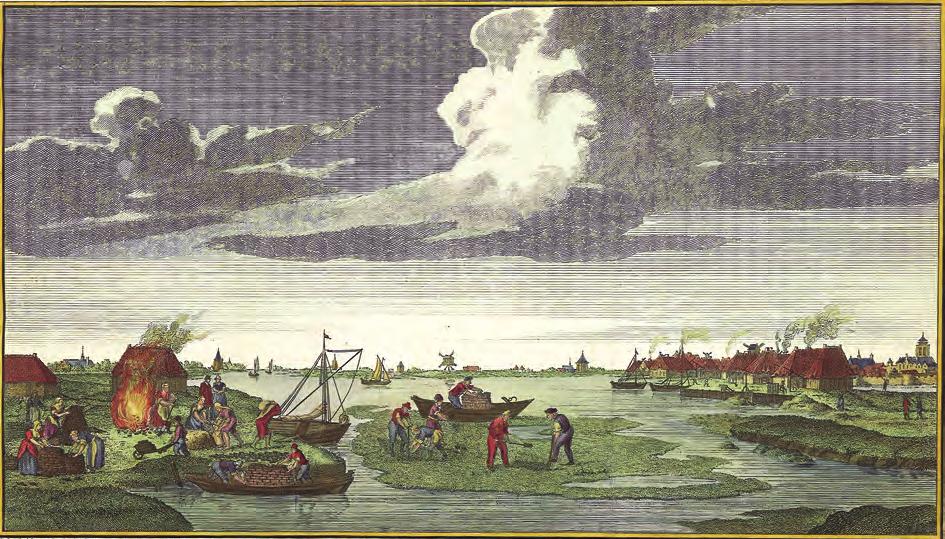 De havenkanalen van Goeree-Overflakkee Afb. 1 De zel-neering of het darinkdelven, zooals het oudtijds in Zeeland geoefend werdt. Uit: Jan Wagenaar, Vaderlandsche historiën, 1749.