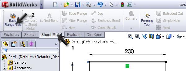 5 Klik nu in de CommandManager eerst op Sheet