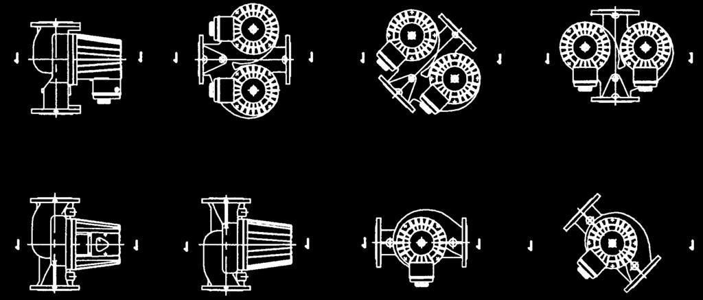 Montage correct Goede montage Code produit de la pompe Product code beschrijving van de pomp GHN,GHND GHNE,GHNED 40 2 A - R Sélection du circulateur Les caractériques du circulateurs sont représentés