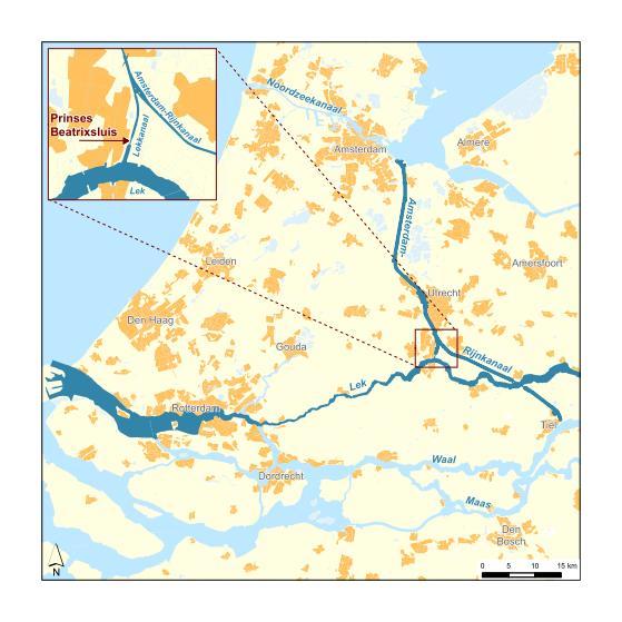 1 Inleiding: over het project Afbeelding 1.1 Locatie van de Prinses Beatrixsluis 1.1 Nut en noodzaak van het project Het Lekkanaal verbindt het Amsterdam-Rijnkanaal (ARK) met de Lek.