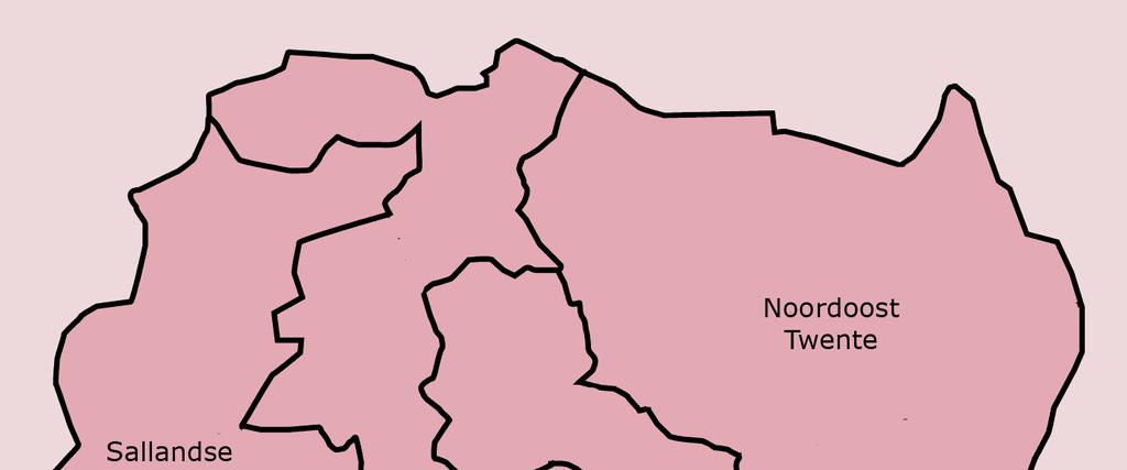 Inleiding Afbeelding 1 Regioindeling Twente Toerisme Monitor (op basis van indeling door GOBT) Sallandse Heuvelrug: Gemeenten Hellendoorn, Rijssen-Holten Zuid-Twente: Gemeenten Twenterand, Wierden,