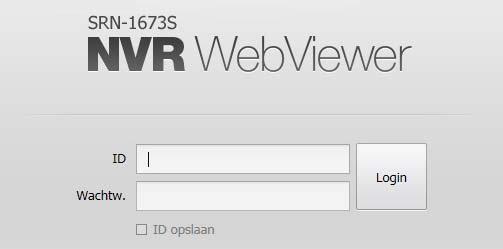 webviewer starten VERBINDEN MET WEBVIEWER 1. Open uw webbrowser en typ het IP-adres of de URL van NVR in de URL-adresbalk. M ` U dient netwerk 2 te verbinden voordat u toegang krijgt tot de webviewer.
