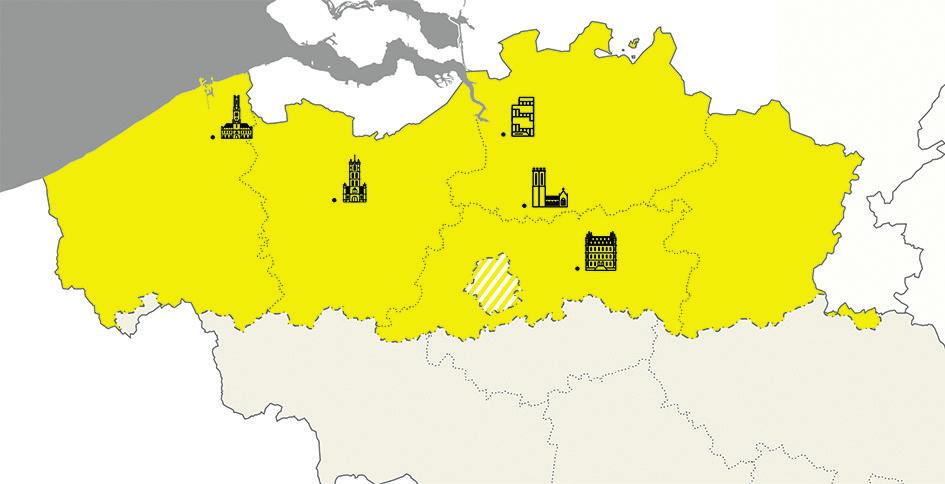 6 CARTOGRAFIE Gebruik alleen de kaarttemplates die op de website staan. De gemeenten Voeren en Baarle-Hertog maken deel uit van die kaart. De gemeente Komen-Waasten hoort er niet bij.