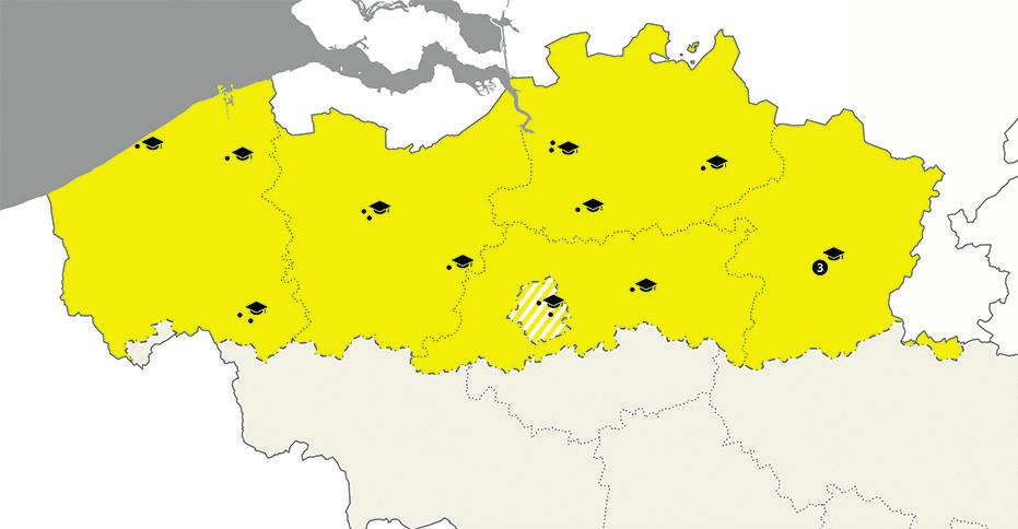 Voor de kaart met België en Europa is de vorm verplicht zoals ze hieronder is weergegeven. De kaart met Vlaanderen in België wordt gebruikt bij de communicatie binnen Europa.
