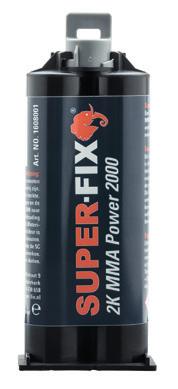 Super-Fix 2K MMA Lijm Artikelnr:160001 inhoud 50ml Artikelnr:160002BL inhoud 25ml De