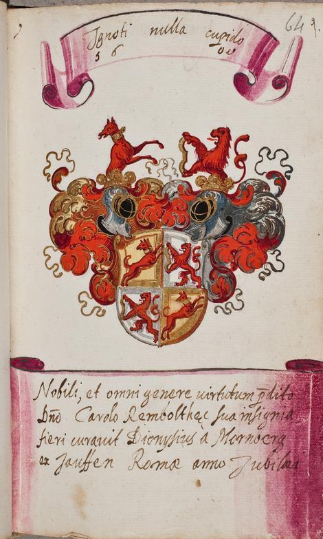 P23 fol 64r Dionysius à Momberg, ex Jauffen, Rome 1600.