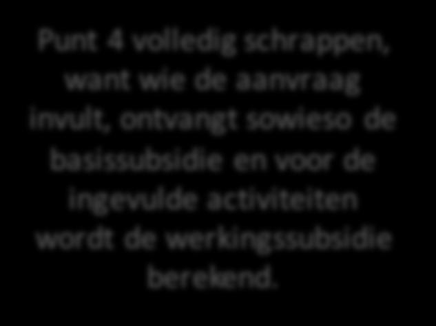 Deze werkingssubsidie bedraagt 85% van de totale beschikbare middelen en is opgedeeld in drie subsidies: een adviesraadtoelage (15%), een ledentoelage (20%) en een organisatie- en kwaliteitstoelage