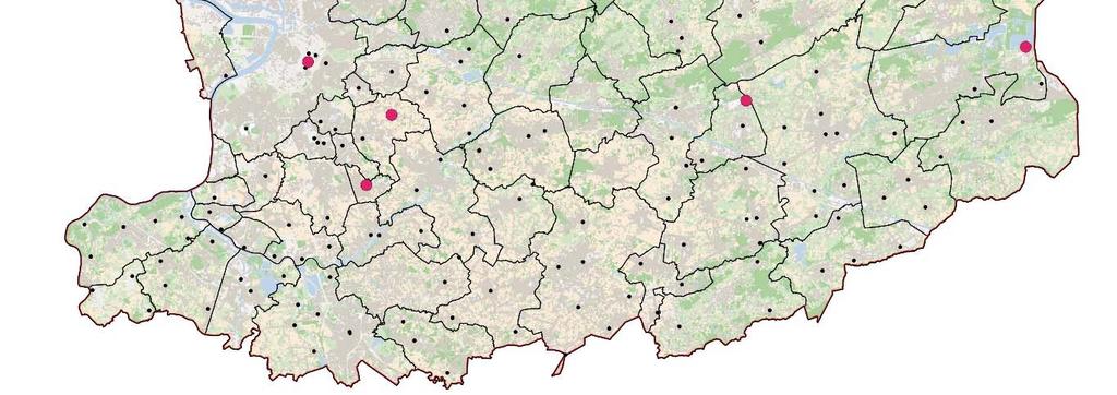 Kaart 10: Zolders met Vleermuis / dier onbekend, periode 2011-2017. 2.2.10 Huismuis (Mus musculus) De Huismuis is een erg algemene soort in Vlaanderen die in elk dorp en elke stad voorkomt.