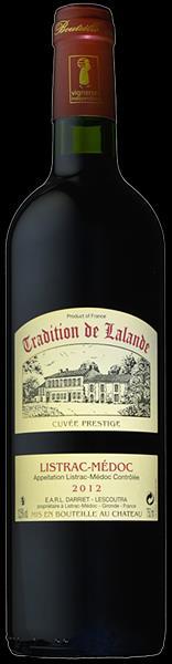 A nog meer lengte, blijft vol en rond T chique wijn met klassieke, merlot getypeerde Médoc stijl ***- Château Lalande Tradition de Lalande Cuvée Prestige 2011 Eigenaar is Xavier Lescoutra.