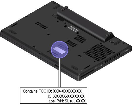 De informatie op dit label verschilt naar gelang van de draadloze modules die bij de computer zijn geleverd: Voor een vooraf geïnstalleerde draadloze module wordt op dit label het feitelijke FCC ID-