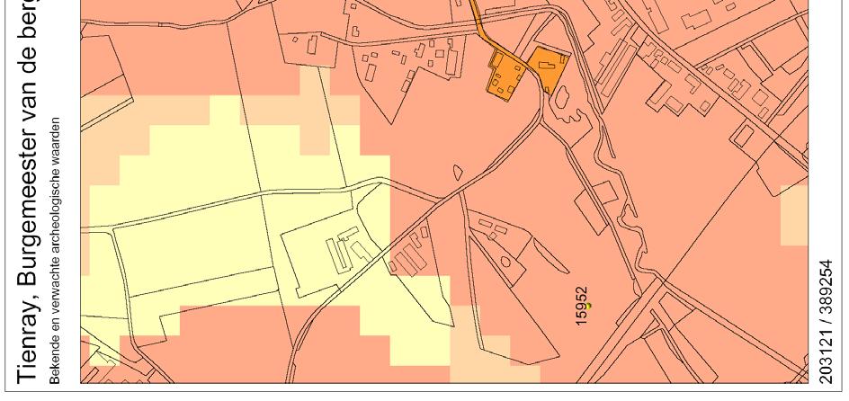 cirkel met een straal van één kilometer rond