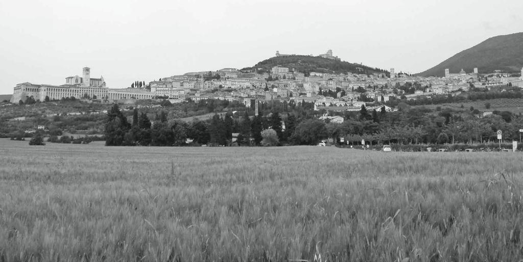 Zicht op Assisi. Alles is gave van God, deel wat je hebt met de armen.