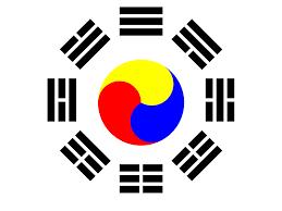 Representeert Koreaans Taoïsme Taegeuk betekent Ultimate Reality Taegeukgi (vlag) Chon-Ji heeft twee gelijke delen die Heaven en