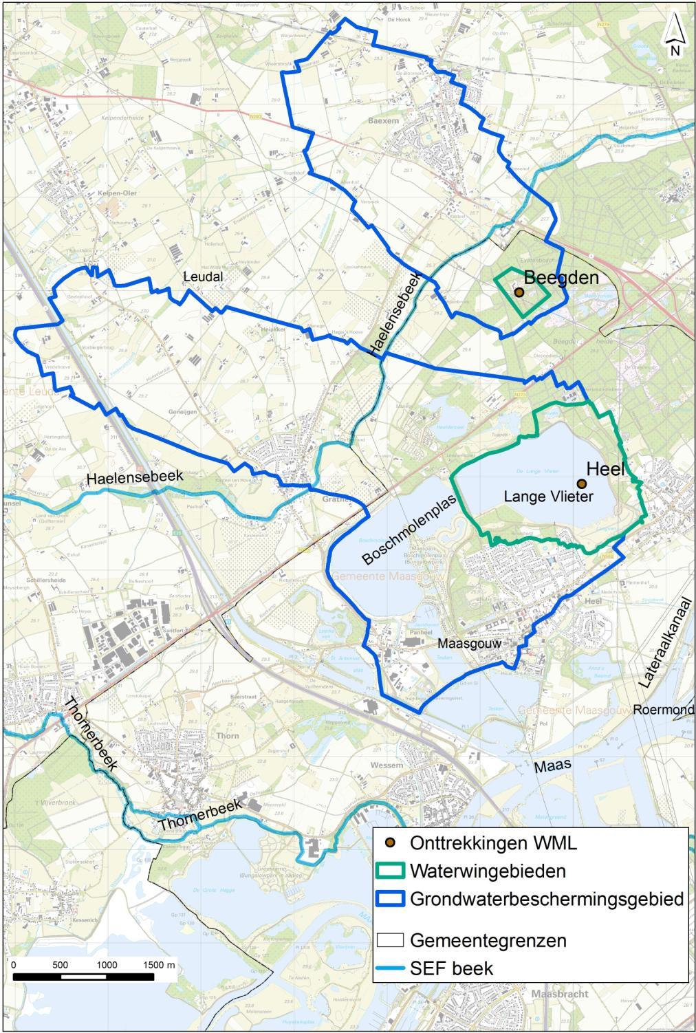 Afbeelding 3.1. Geografische ligging winning Heel Witteveen+Bos, MT1071-1/14-001.